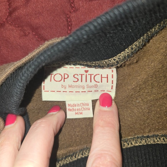 Vintage TOP STITCH  by Morning Sun Women's Sweatshirt Size Medium‎ Tan/Brown - Picture 6 of 9